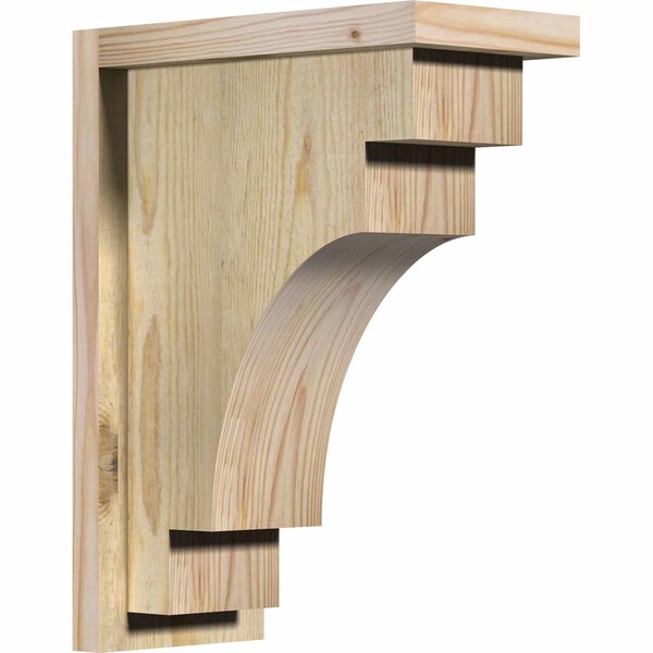 Ekena Millwork Mediterranean Rough Sawn Corbel w/Backplate, Douglas Fir, 6"W x 12"D x 16"H COR06X12X16MED01RDF - main